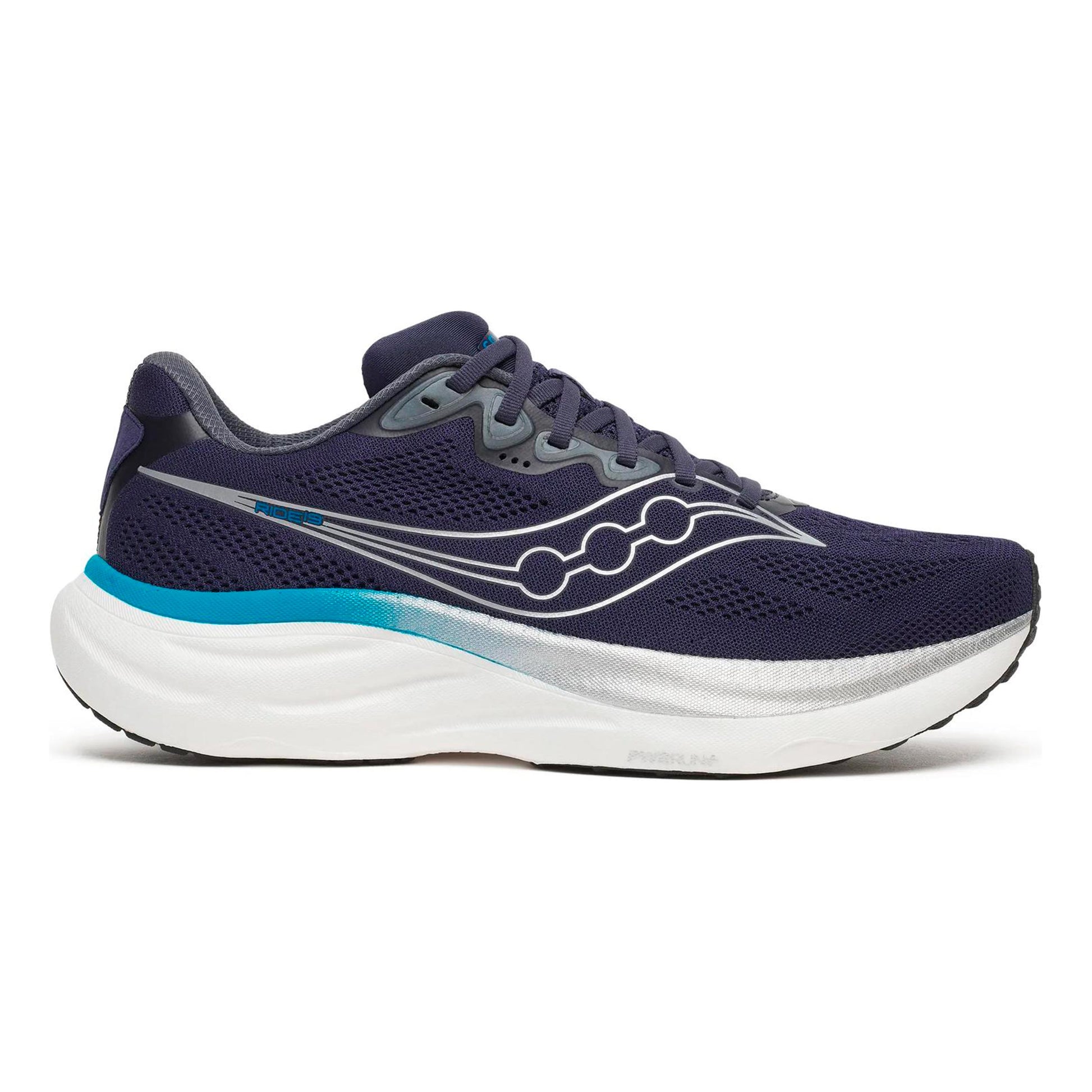 Saucony Ride 19 Chaussure de running sans stabilisateurs Hommes - bleu foncé, argent