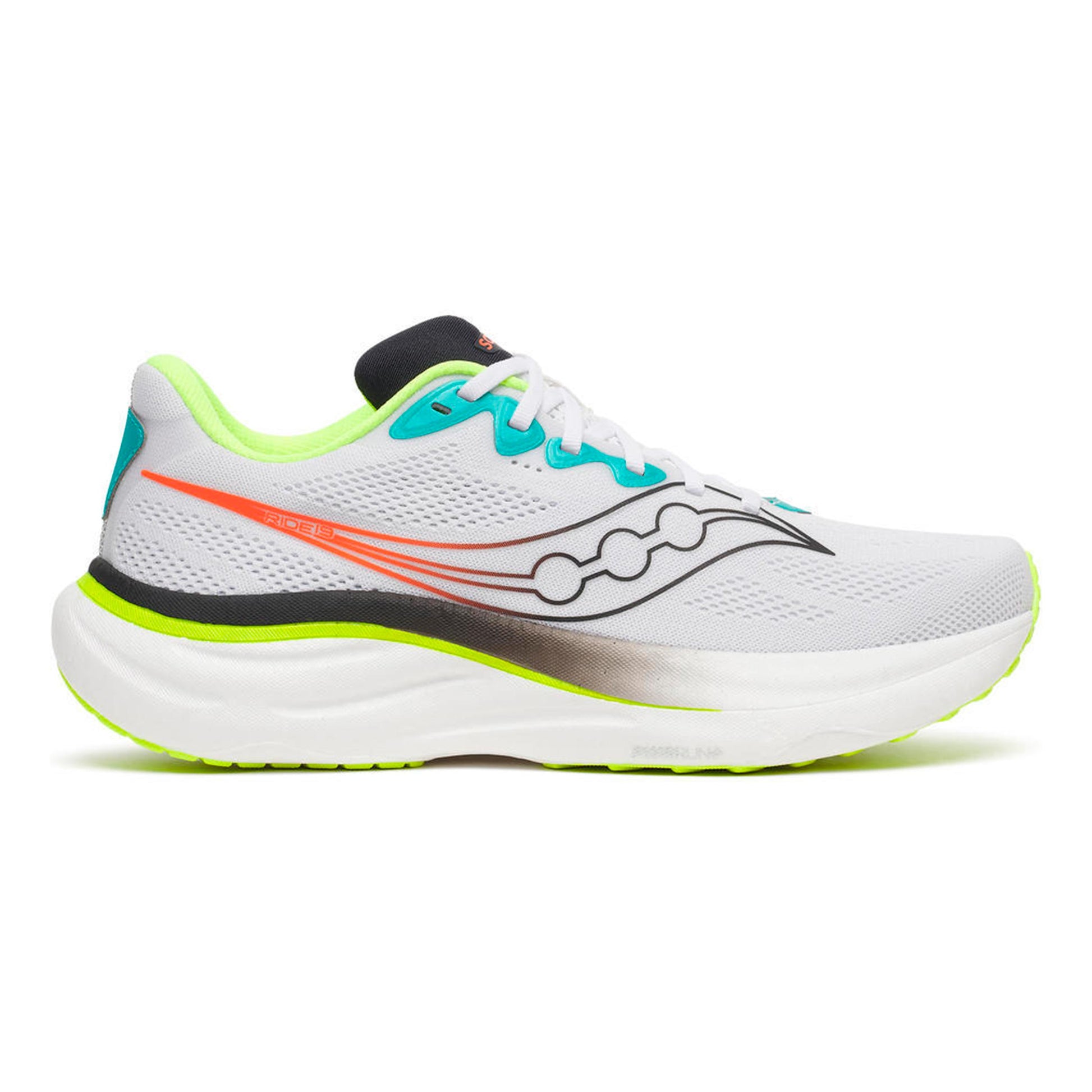 Saucony Ride 19 Chaussure de running sans stabilisateurs Hommes - blanc, multicouleur