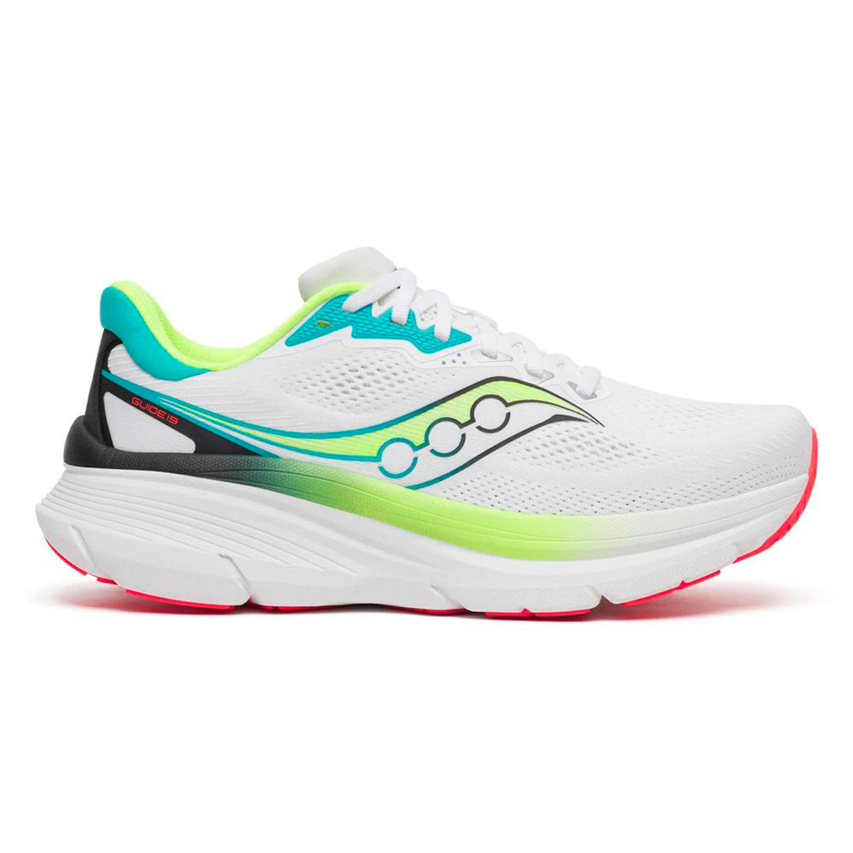 Saucony Guide 19 Chaussure de running avec stabilisateurs Hommes - blanc, multicouleur