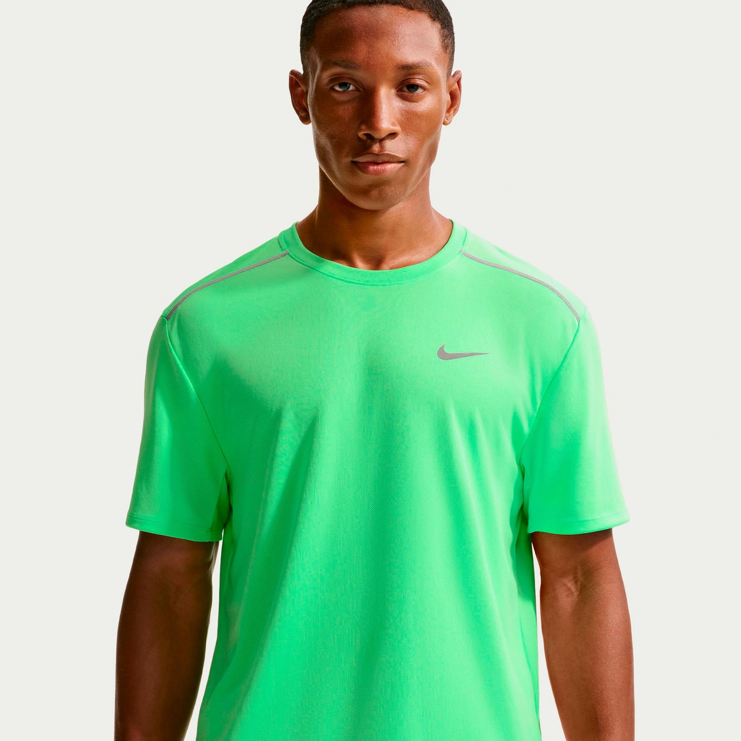 Nike Miler  Maillot de course Hommes - vert, argent