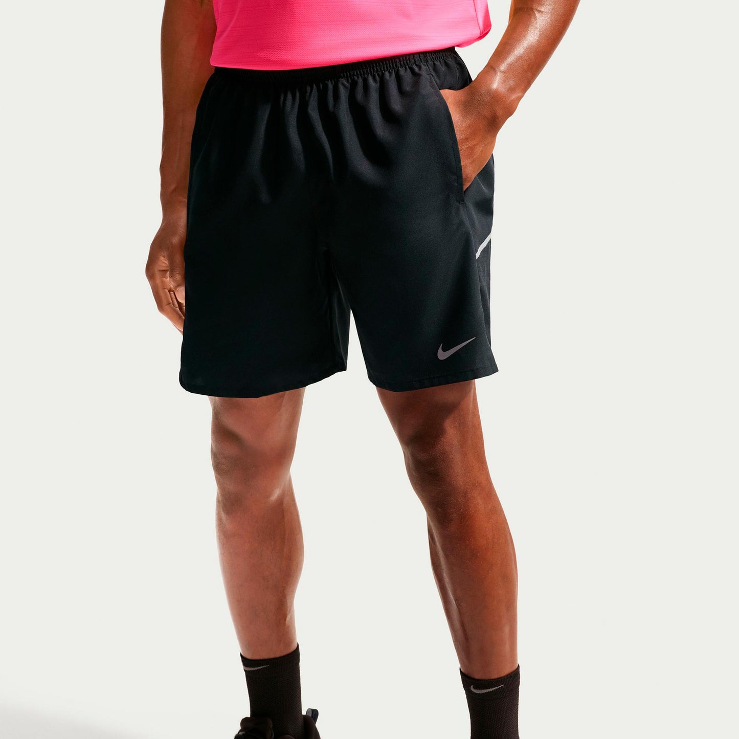 Nike Miler 5in  Short de running Hommes - noir, argent