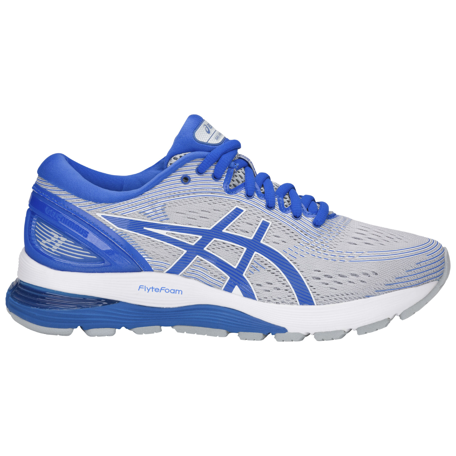 Acheter ASICS Gel Nimbus 21 Lite Show Chaussure De Running Sans Stabilisateurs Femmes Gris Clair Bleu en ligne Running Point FR