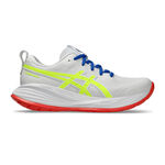 Chaussures de running ASICS ASICS Gel-Cumulus 27 ATC Chaussure De Running Sans Stabilisateurs Femmes-Blanc,Jaunes Fluo