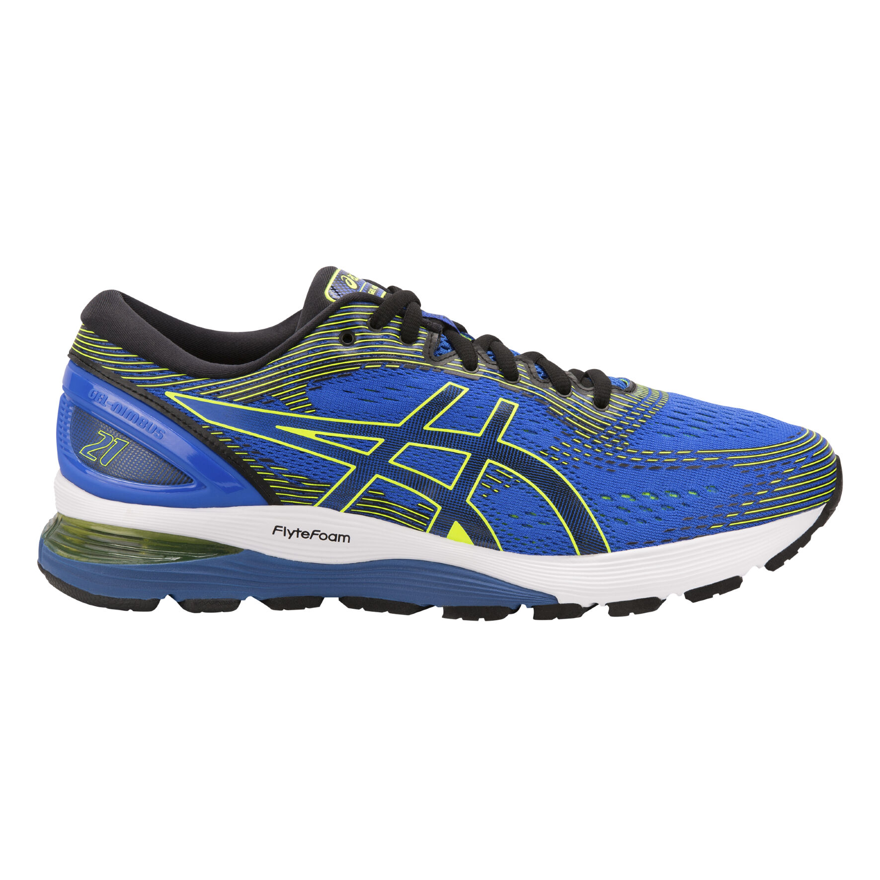 Gel Nimbus 21 Chaussure De Running Sans Stabilisateurs Hommes Bleu Noir