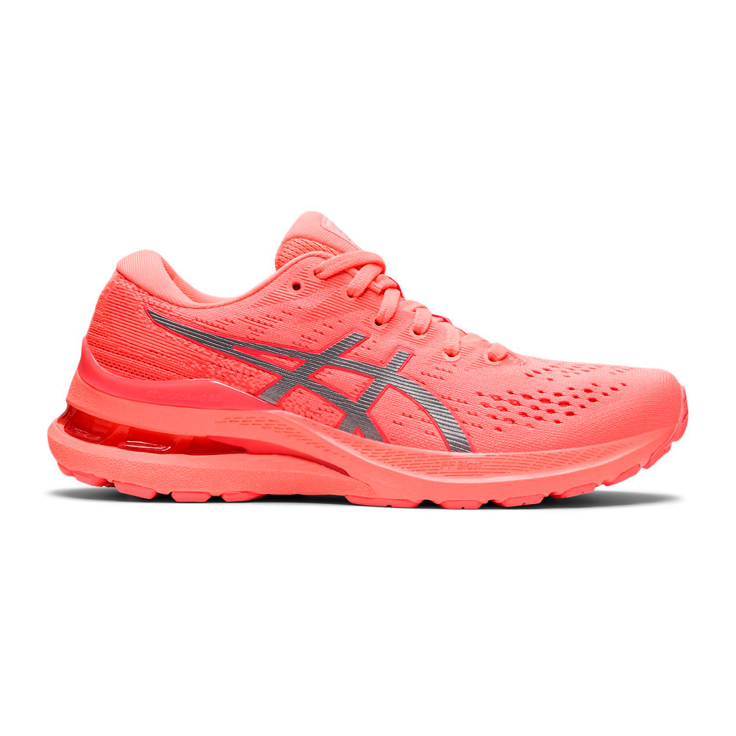Acheter ASICS Gel Kayano 28 Lite Show Chaussure De Running Avec Stabilisateurs Femmes Orange Fluo Argent en ligne Running Point FR