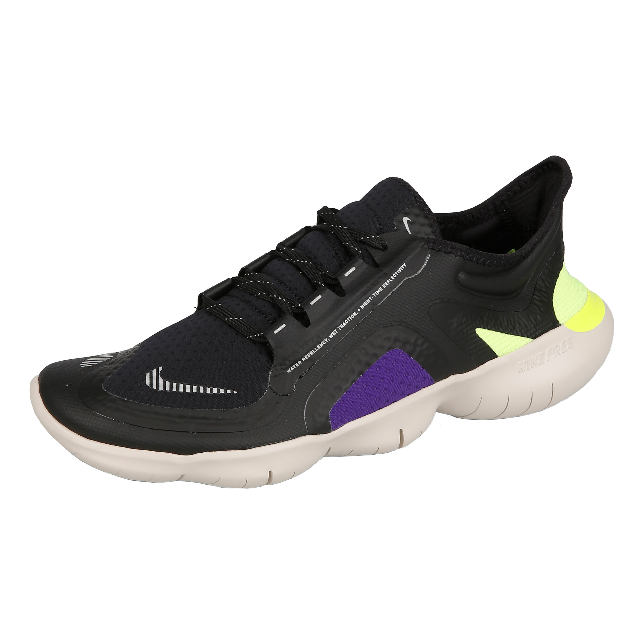 Acheter Nike Free Run 5.0 Shield Chaussure Natural running Ultra leger Femmes Noir Jaune Lemon en ligne Running Point FR
