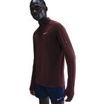 Vêtements Nike Nike Stride Half-Zip Longsleeve Maillot de course Hommes-rouge foncé, argent