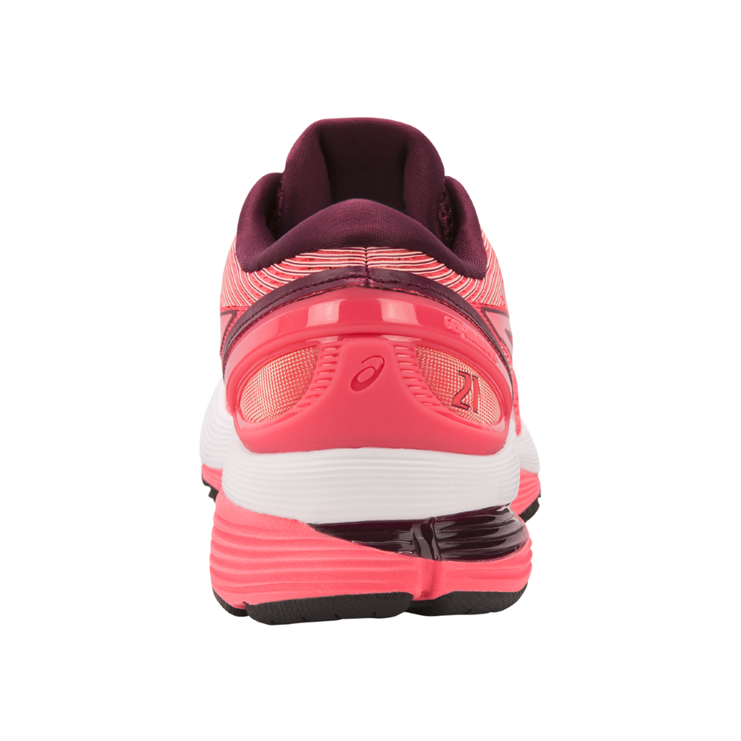 Gel Nimbus 21 Chaussure De Running Sans Stabilisateurs Femmes Rose Rouge Fonce