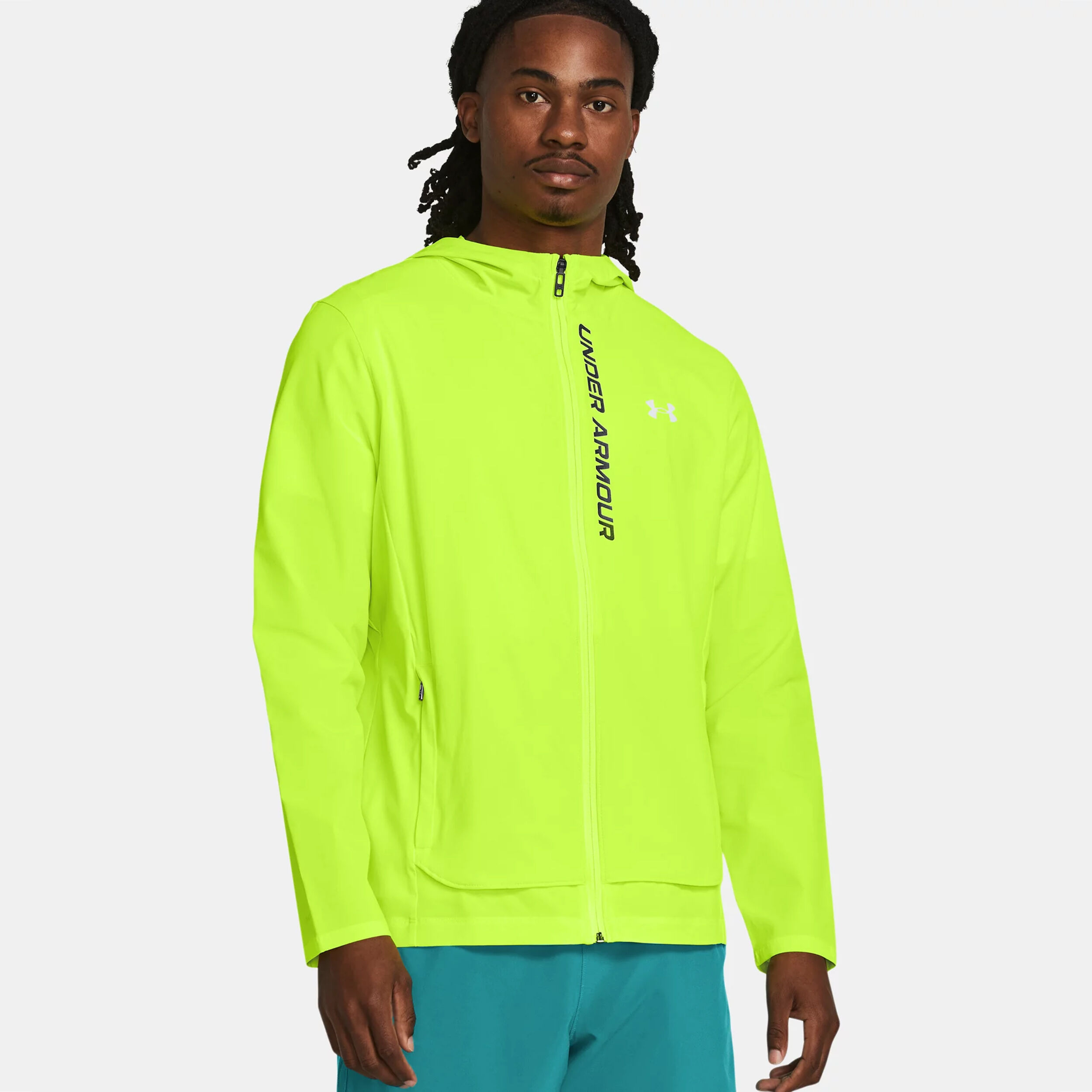 Acheter Under Armour Outrun The Storm Veste Running Hommes Jaunes Fluo Noir en ligne Running Point FR