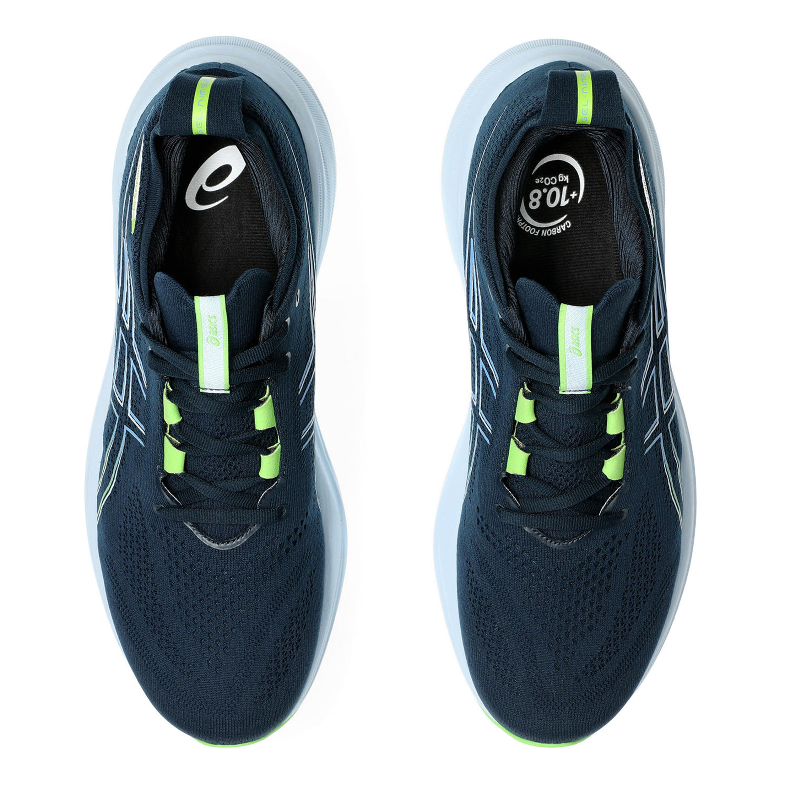 Acheter ASICS Gel Nimbus 26 Chaussure De Running Sans Stabilisateurs Hommes Bleu Fonce Vert Fluo en ligne Running Point FR
