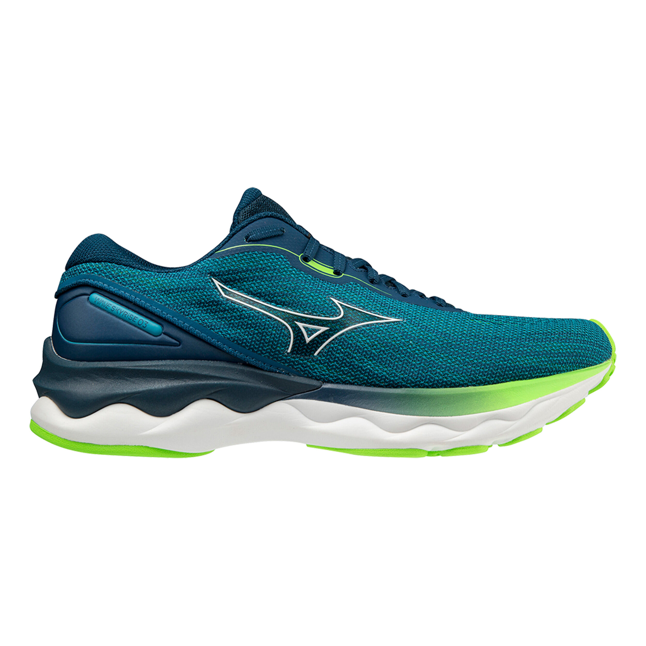 Acheter Mizuno Wave Skyrise 3 Chaussure De Running Sans Stabilisateurs Hommes Bleu Vert en ligne Running Point FR
