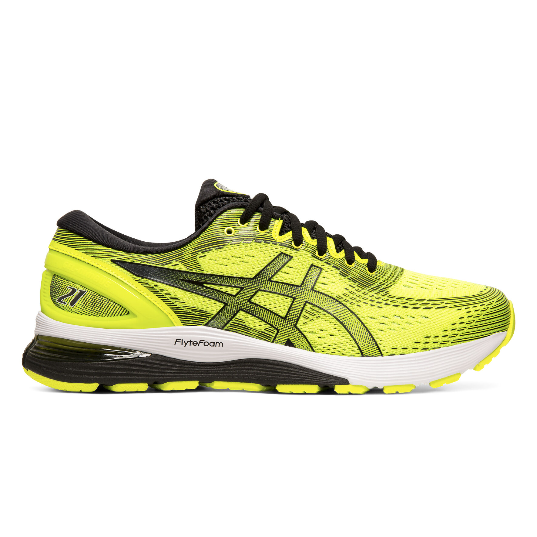 Acheter ASICS Gel Nimbus 21 Chaussure De Running Sans Stabilisateurs Hommes Jaunes Fluo Noir en ligne Running Point FR