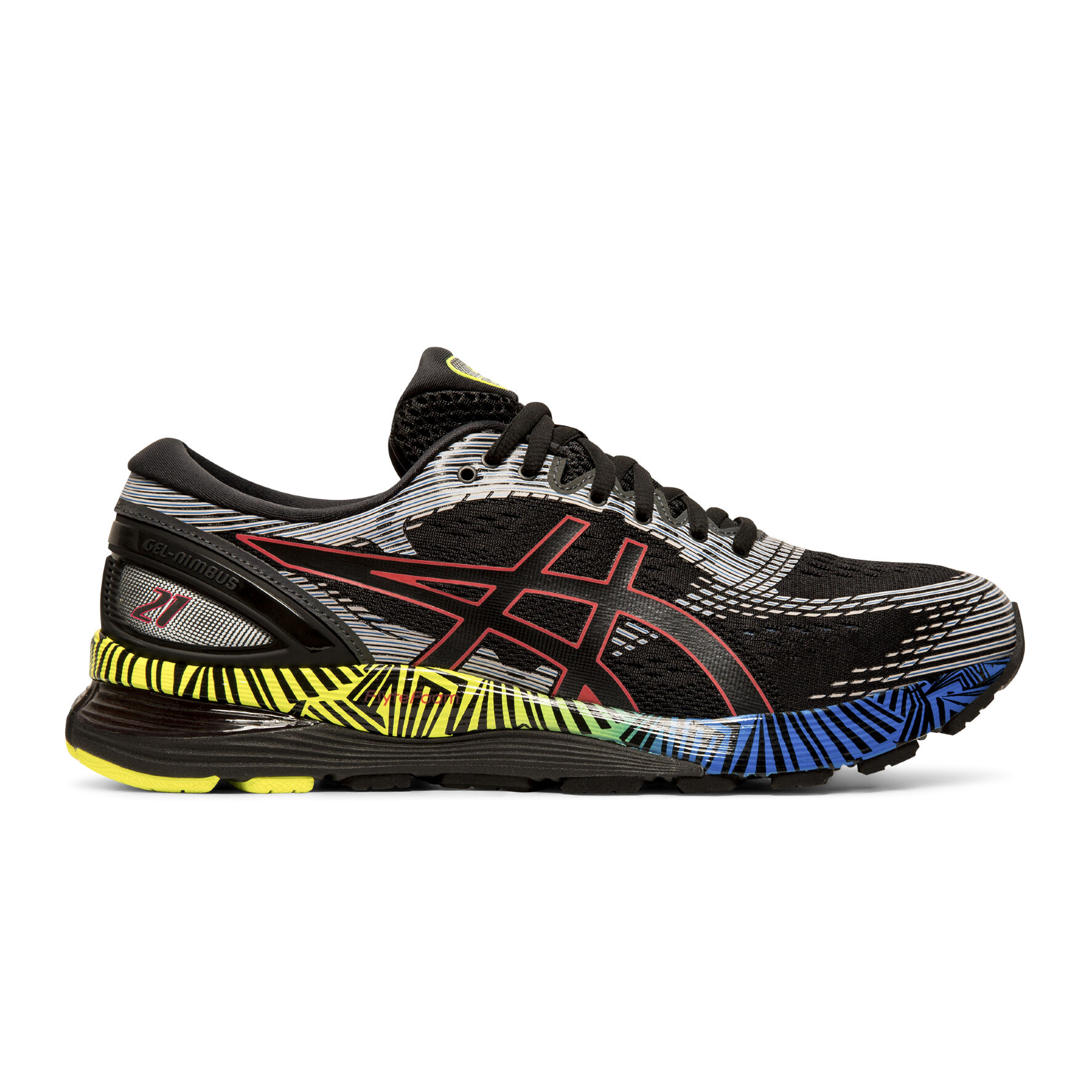 Gel Nimbus 21 Lite Show Chaussure De Running Sans Stabilisateurs Hommes Noir Bleu