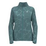 V&ecirc;tements Odlo Odlo Zeroweight Print Veste Running Femmes-Bleu Gris