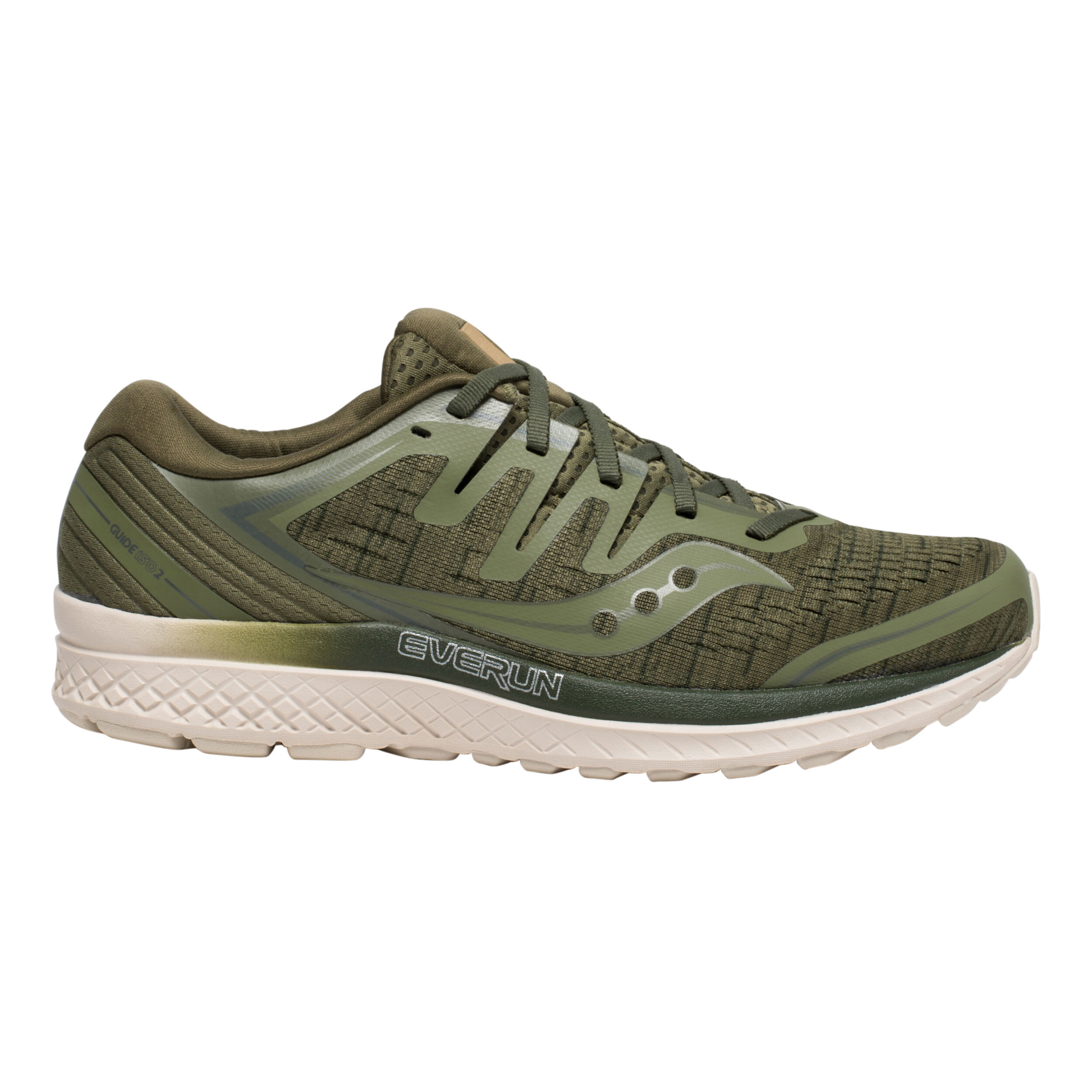 Acheter Saucony Guide Iso 2 Chaussure De Running Avec Stabilisateurs Hommes Vert Olive Vert Clair en ligne Running Point FR