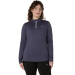 Vêtements ASICS ASICS Core Winter 1/2 Zip Maillot De Course Femmes-Bleu Gris