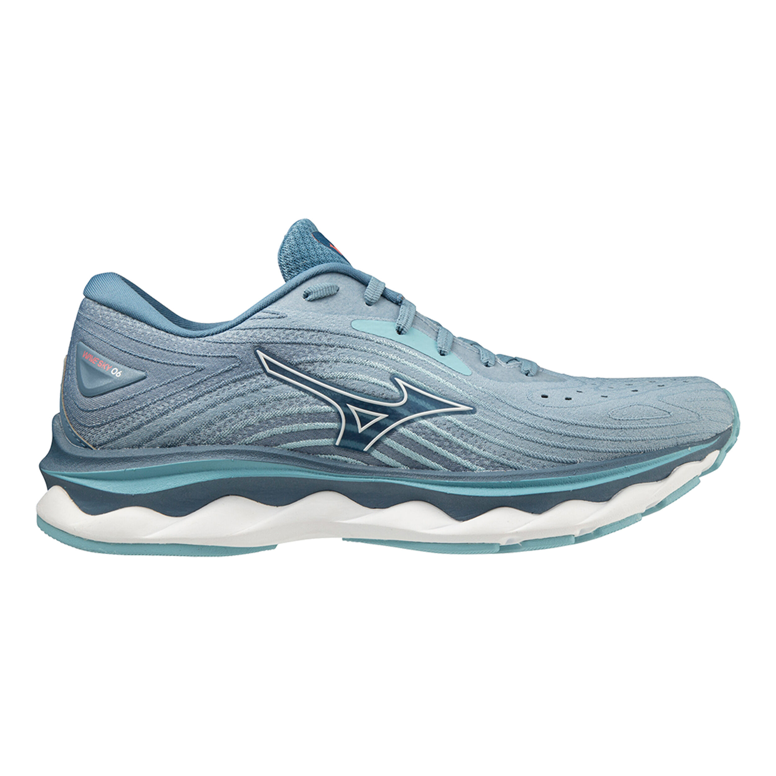 Acheter Mizuno Wave Sky 6 Chaussure De Running Sans Stabilisateurs Femmes Bleu Blanc en ligne Running Point FR