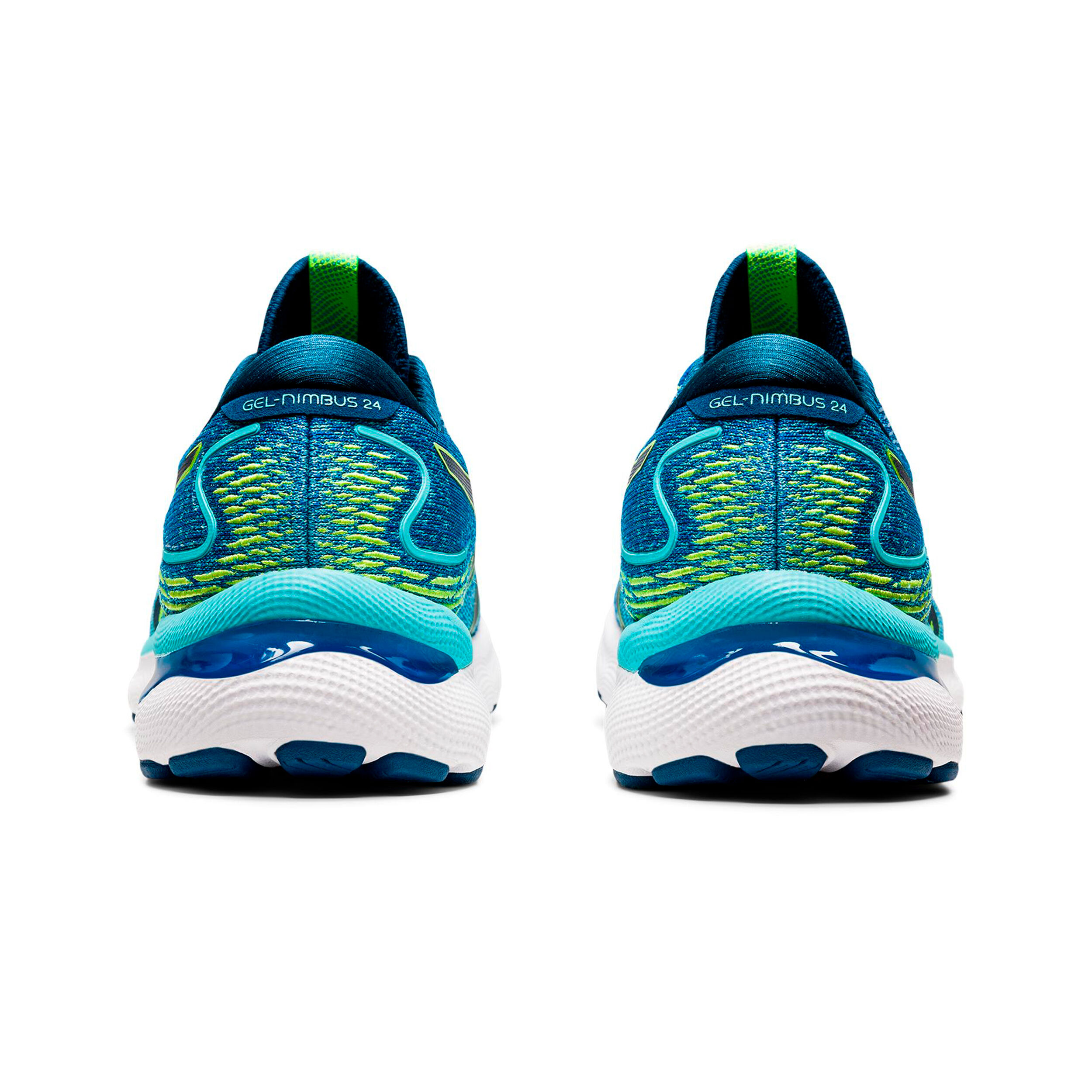 Acheter ASICS Gel Nimbus 24 Chaussure De Running Sans Stabilisateurs Hommes Bleu Jaune Lemon en ligne Running Point FR