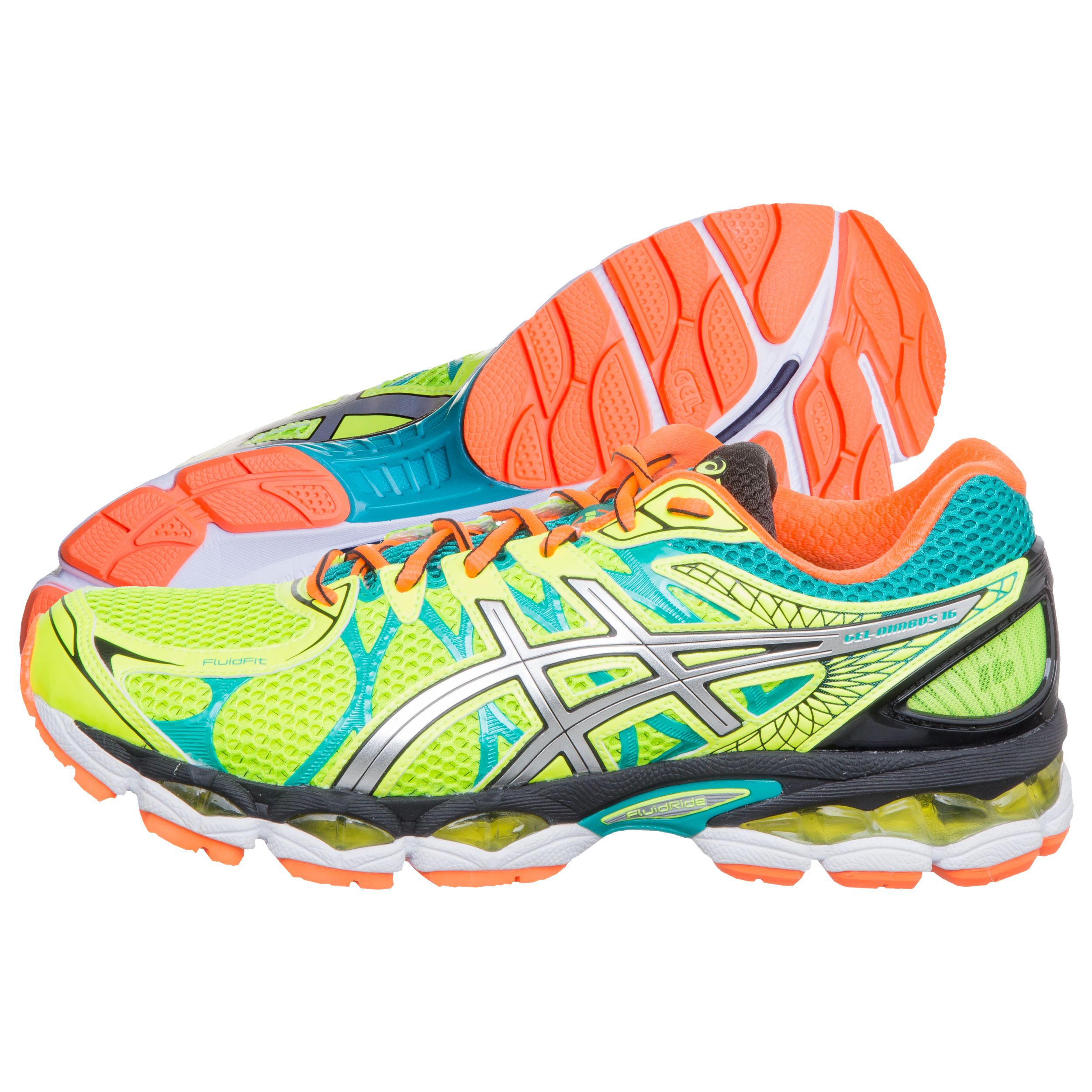 Gel Nimbus 16 Chaussure De Running Sans Stabilisateurs Hommes Jaunes Fluo Argent