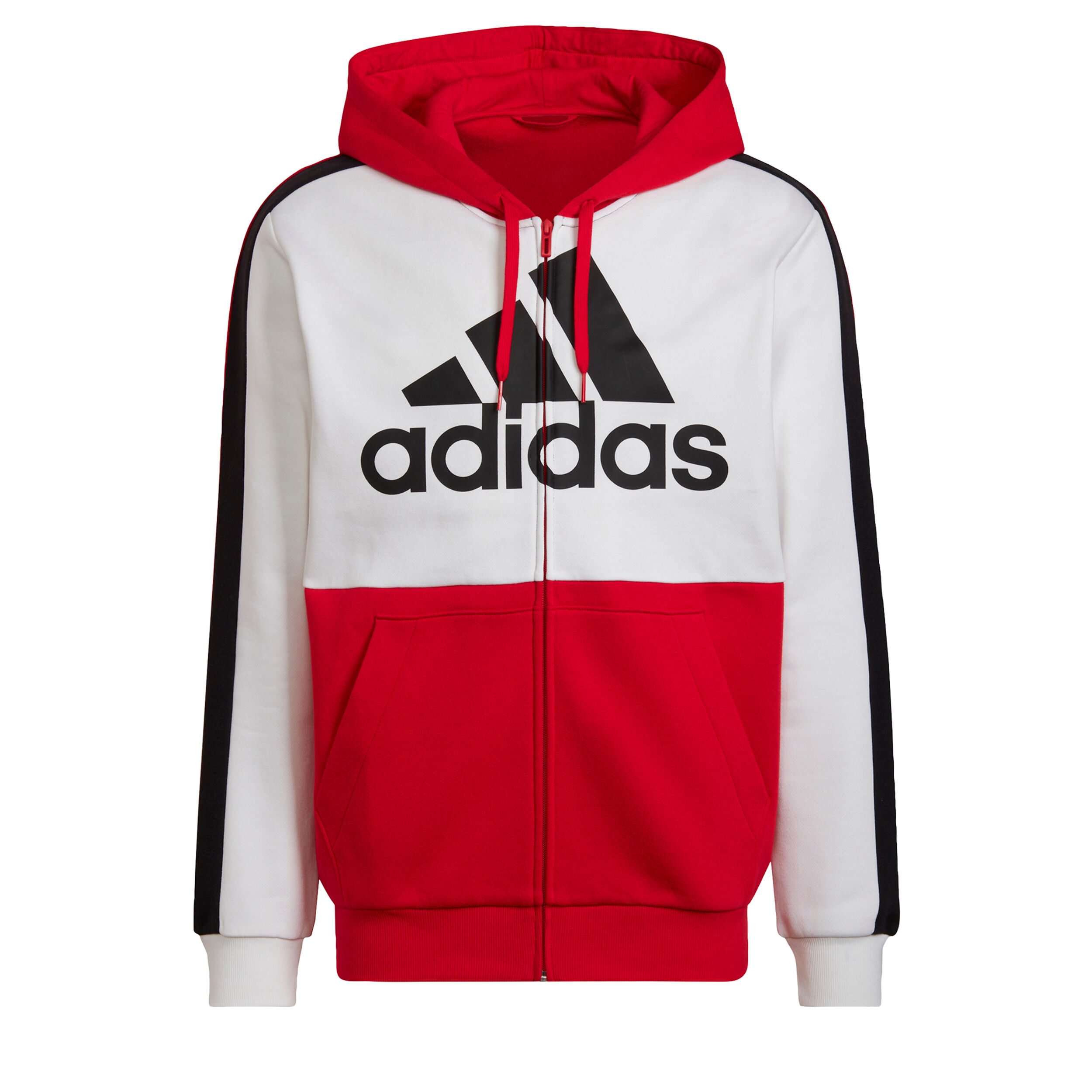 Acheter adidas Color Block Full Zip Gilet En Coton Hommes Blanc Rouge en ligne Running Point FR