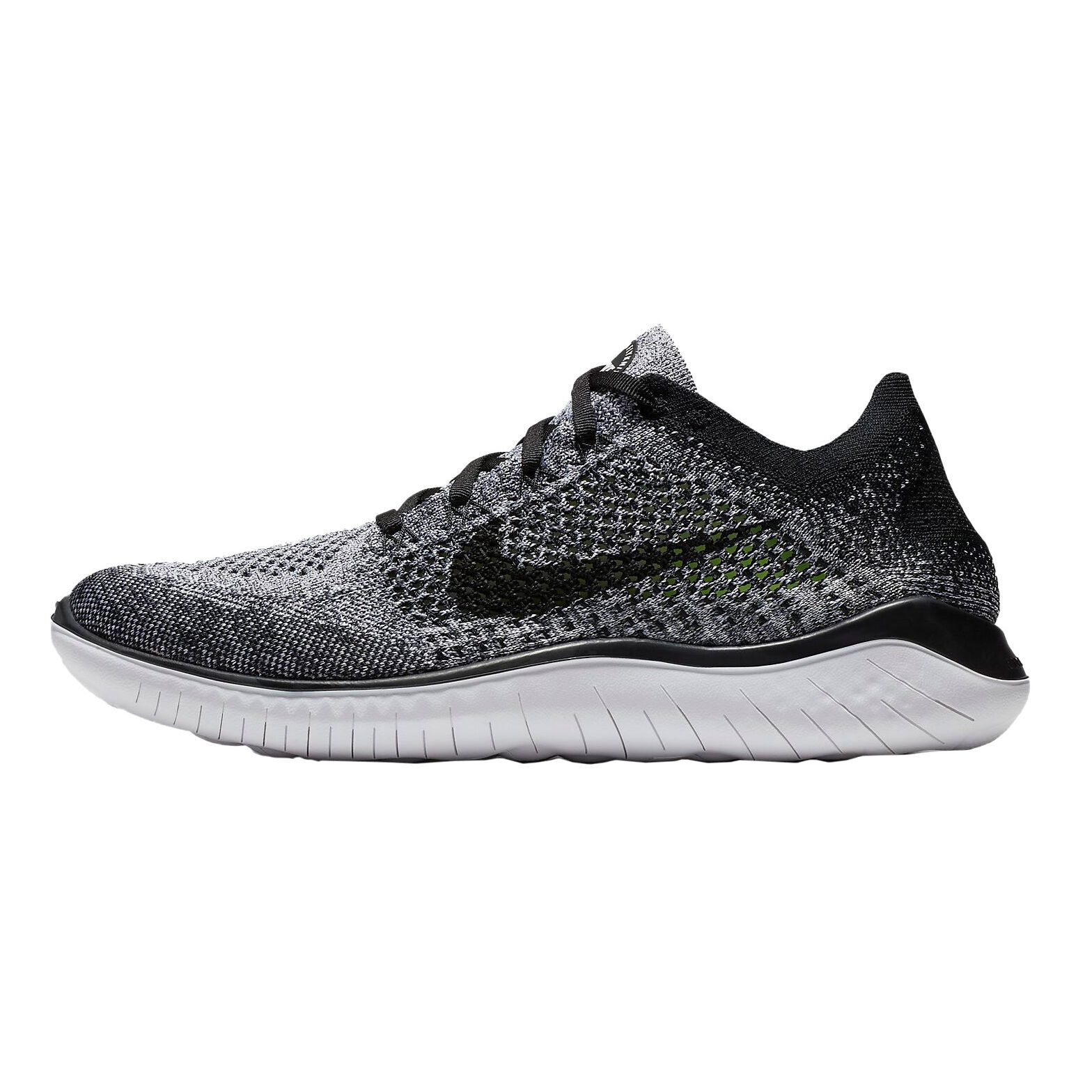 Acheter Nike Free Run Flyknit 2018 Chaussure Natural running Ultra leger Hommes Blanc Noir en ligne Running Point FR