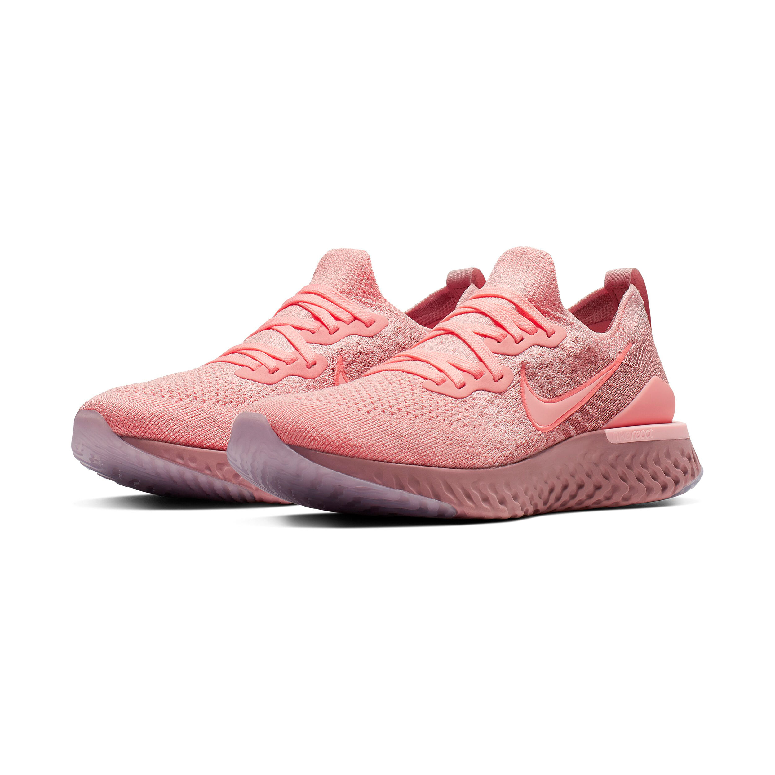 Epic React Flyknit 2 Chaussure De Running Sans Stabilisateurs Femmes Corail Rose