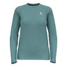 Essential Seamless Crew Neck Haut Manches Longues Femmes-Turquoise
