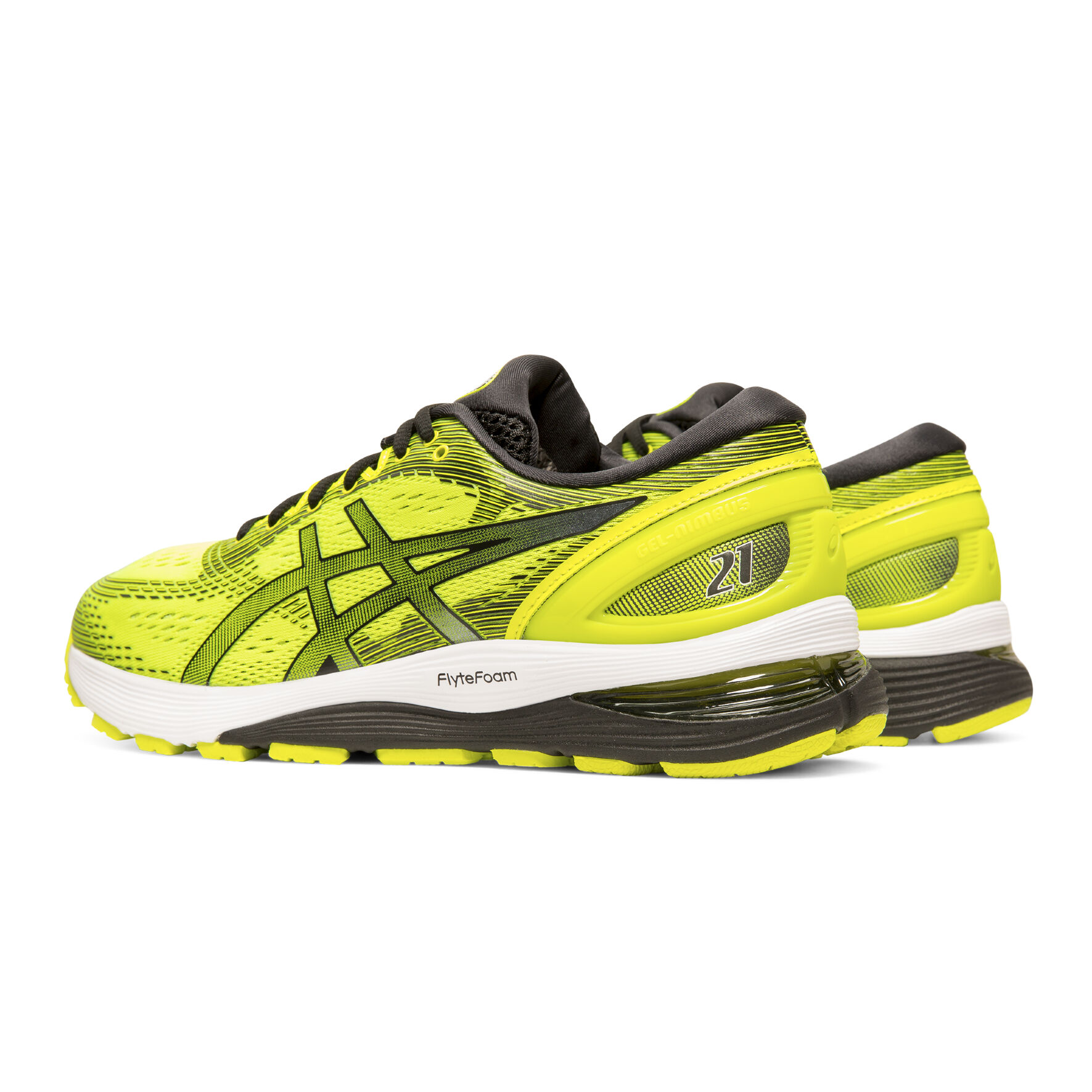 Acheter ASICS Gel Nimbus 21 Chaussure De Running Sans Stabilisateurs Hommes Jaunes Fluo Noir en ligne Running Point FR
