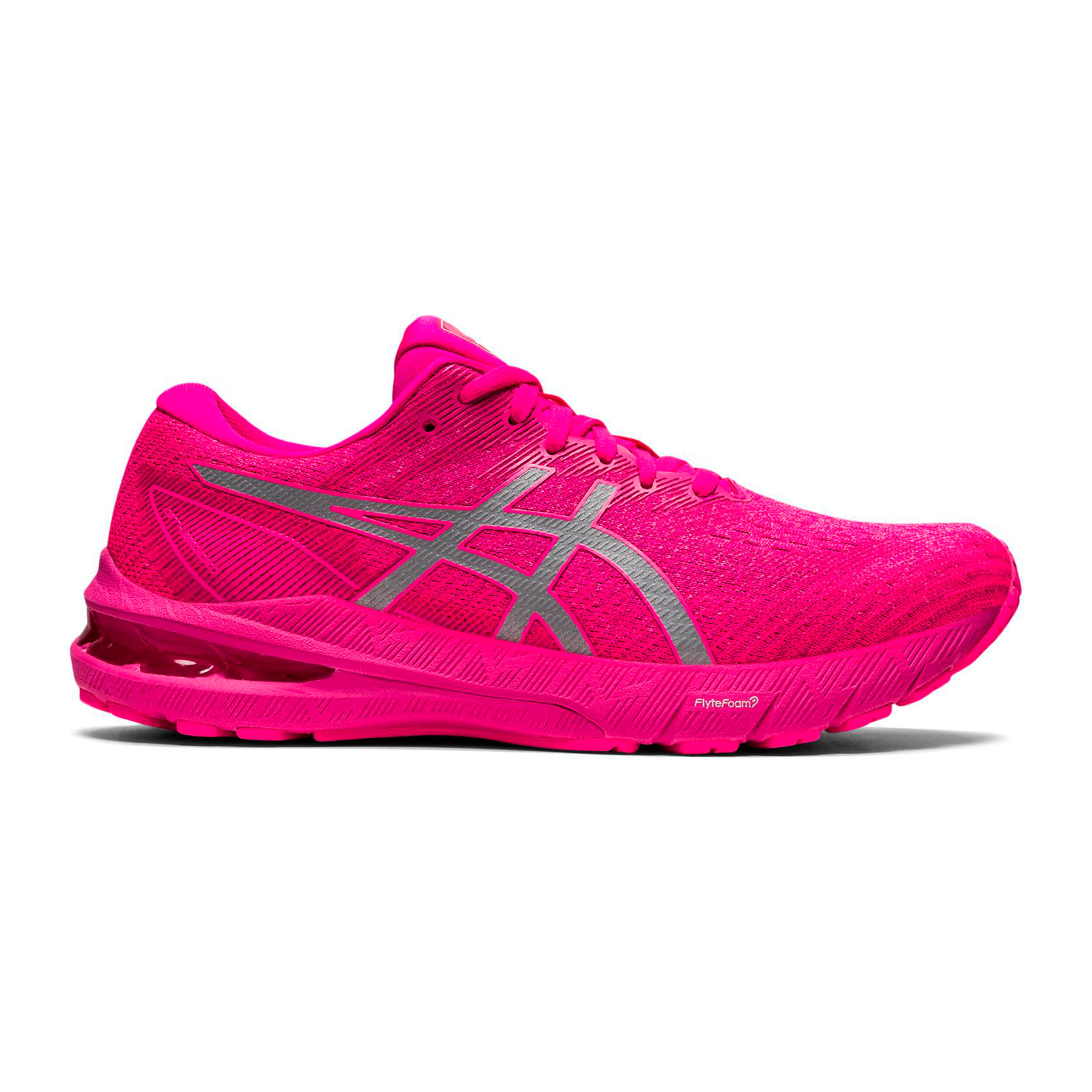 Asics pink running shoes discount