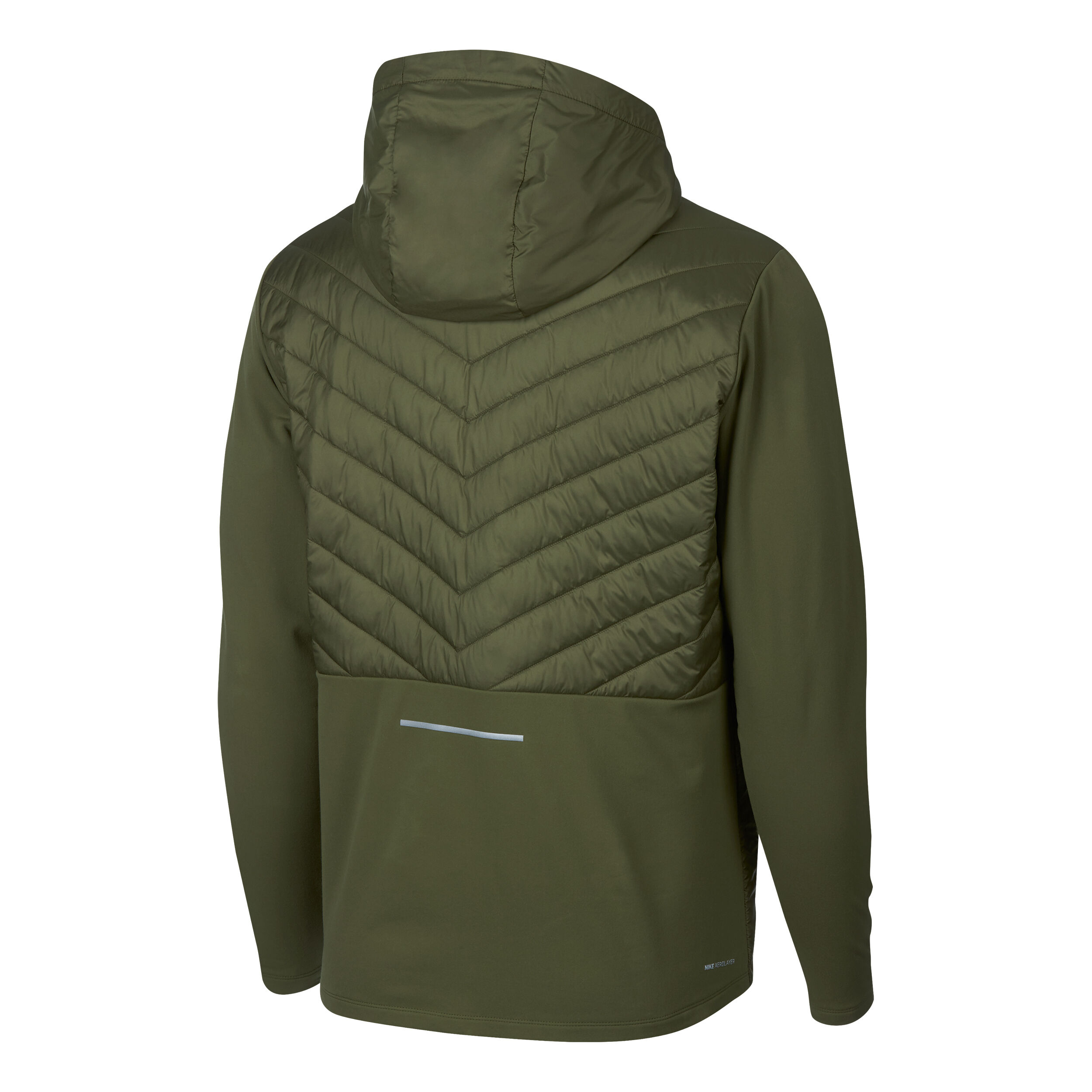 AeroLayer Veste Running Hommes Vert Olive Argent