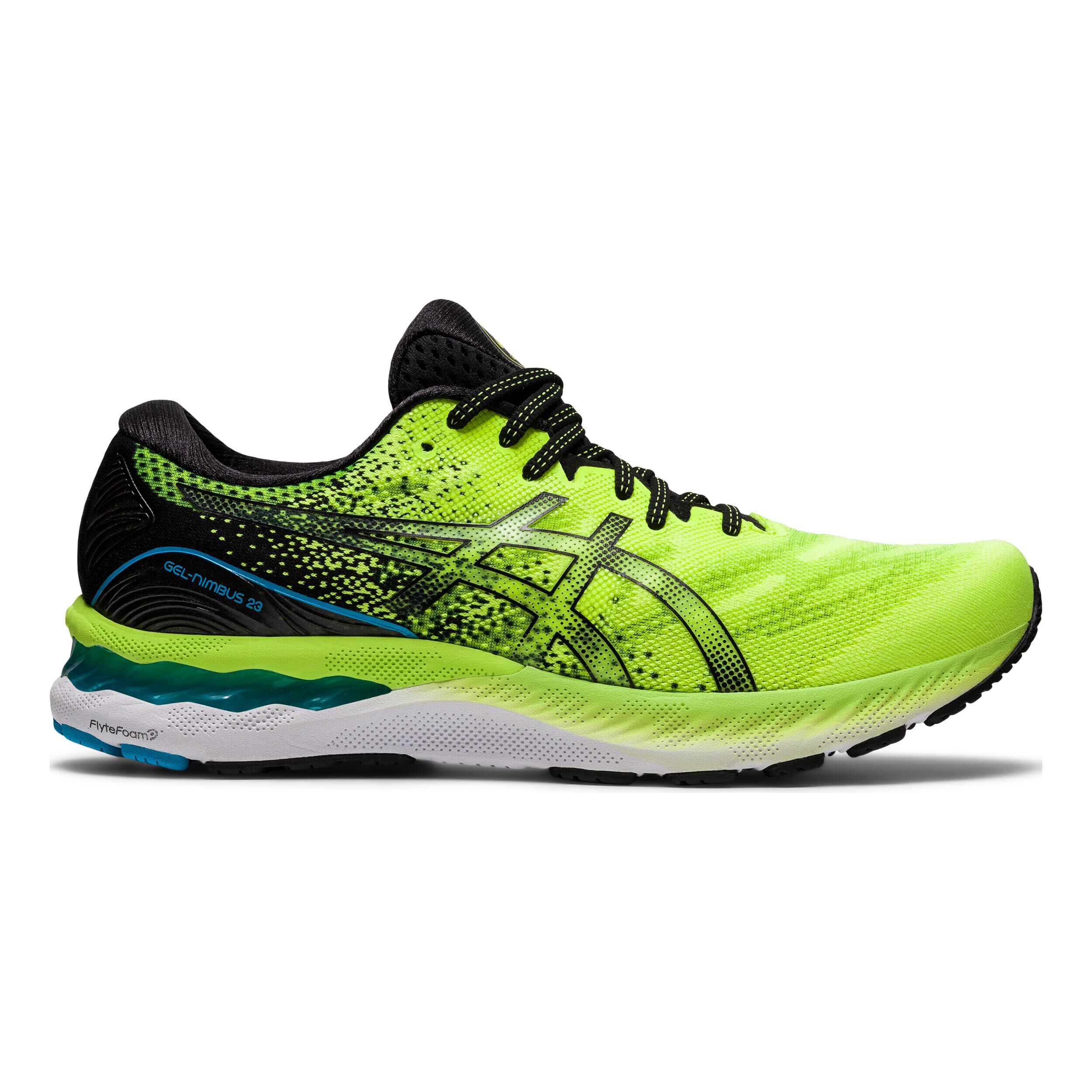 Acheter ASICS Gel Nimbus 23 Chaussure De Running Sans Stabilisateurs Hommes Jaunes Fluo Noir en ligne Running Point FR