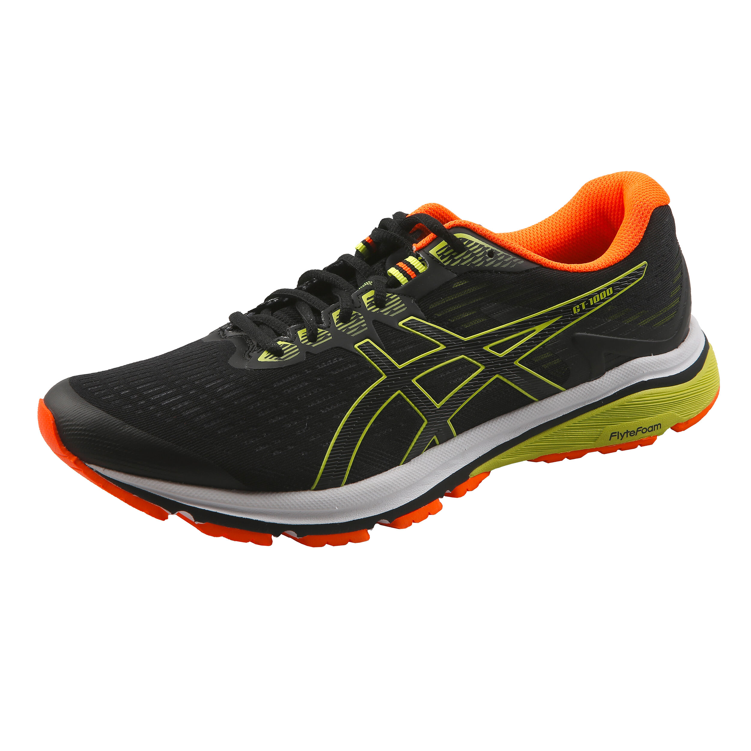 Asics herren gt-1000 on sale 8 laufschuhe noir/jaune fluo